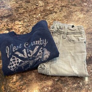 Boys size 4 outfit. Jeans and a sweater